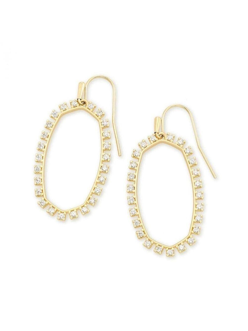 Kendra Scott Elle Open Frame Crystal Drop Earrings New